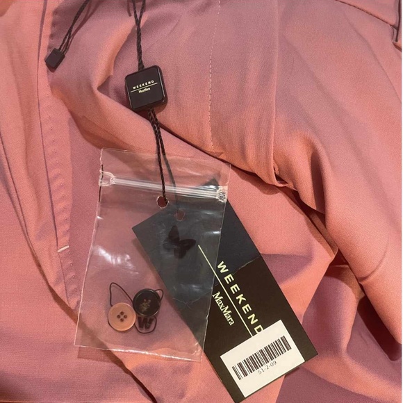 NWT Weekend Max Mara Size 2 Fauno 96% Wool Wide Leg Pants in Antique Rose pink - Picture 4 of 10